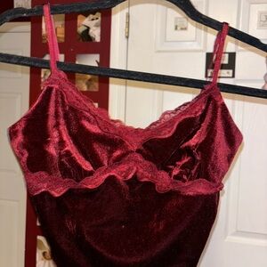 Burgundy Velvet Women's Top
